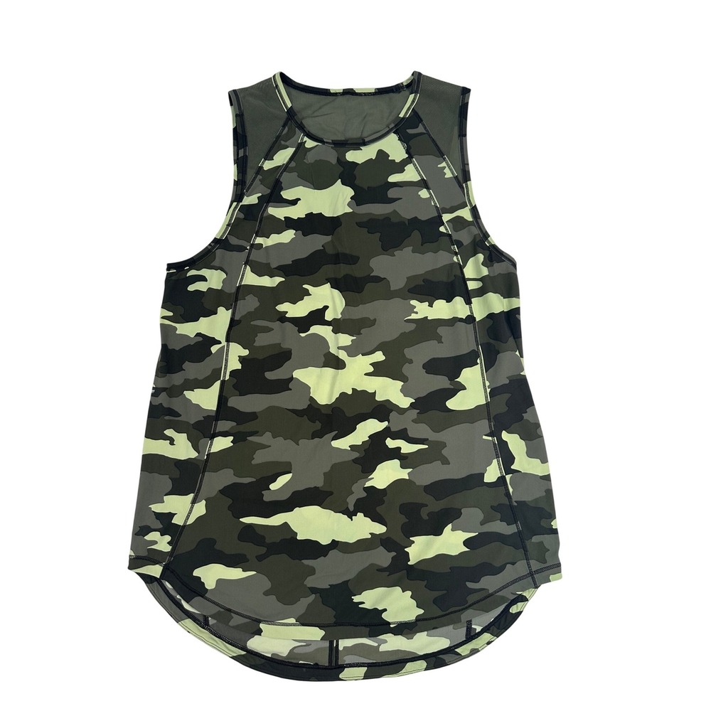 Lululemon Sculpt Tank Top Camo Heritage 365‎ Camo Green Multi Mesh Back Womens 6